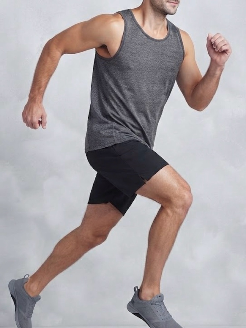 Russell Athletic Charcoal Gray Perforated Training Tank Top Athleisure L